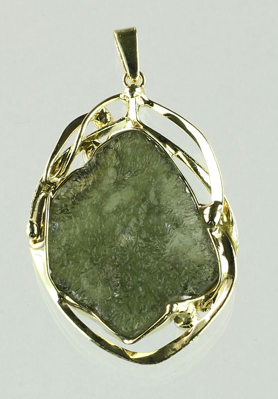 Moldavite, pendant gold plated