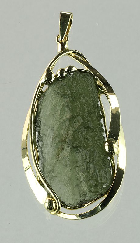 Moldavite, pendant gold plated