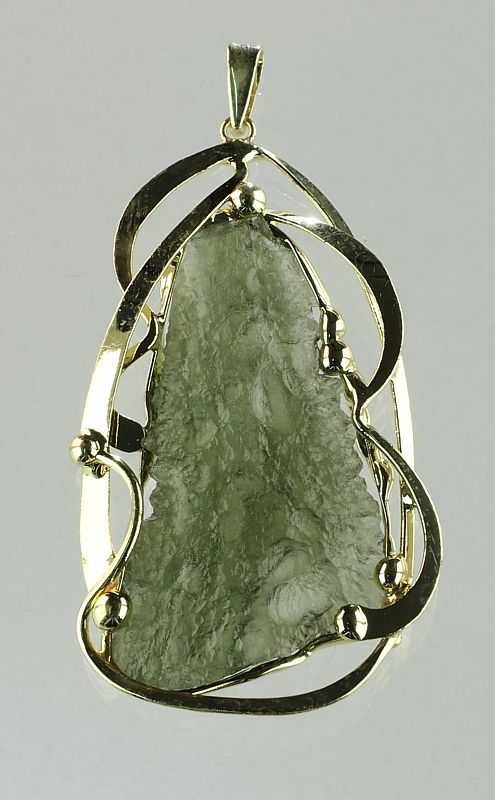 Moldavite, pendant gold plated