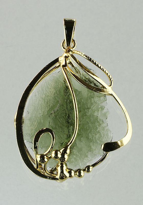 Moldavite, pendant gold plated