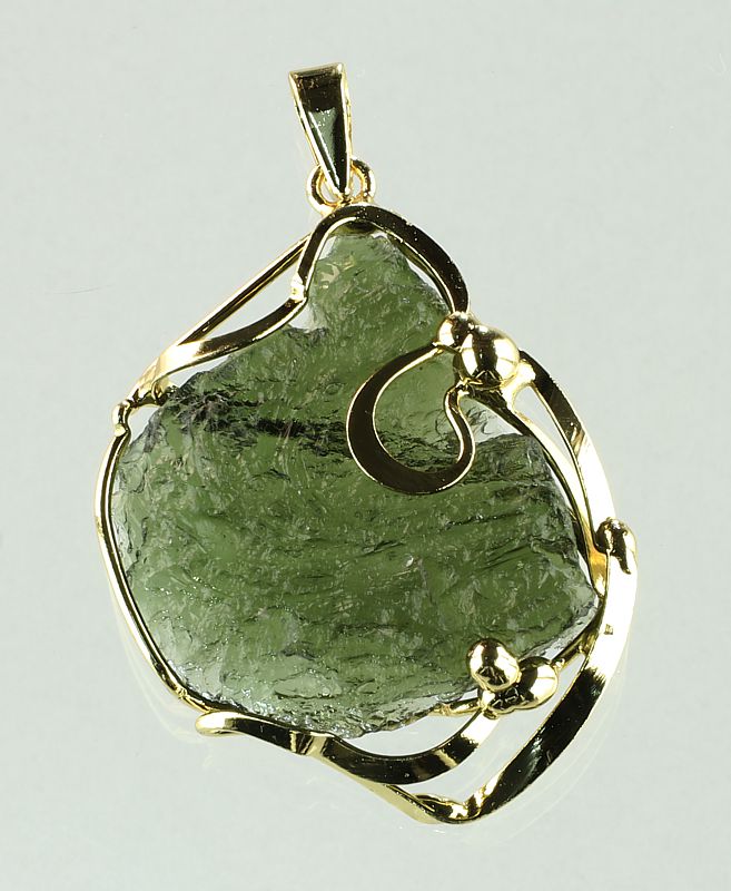 Moldavite, pendant gold plated