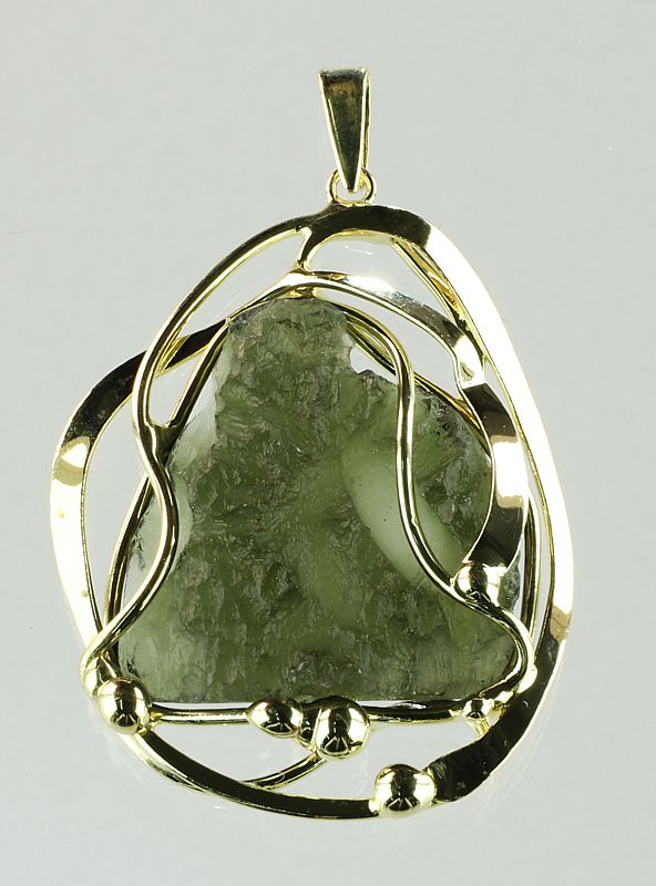 Moldavite, pendant gold plated