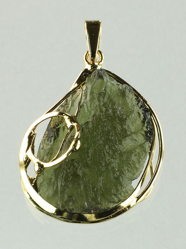 Moldavite, pendant gold plated