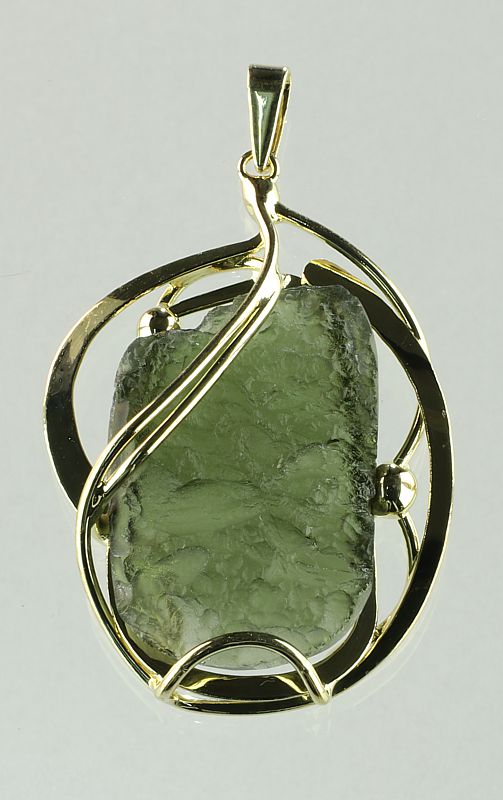 Moldavite, pendant gold plated