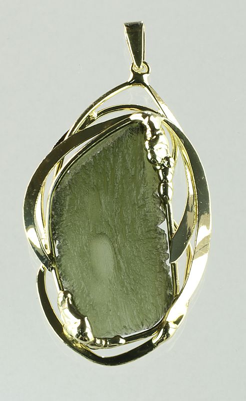 Moldavite, pendant gold plated