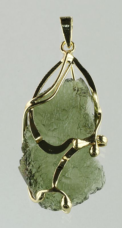 Moldavite, pendant gold plated