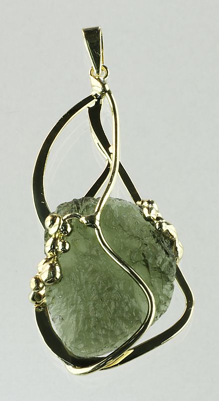 Moldavite, pendant gold plated