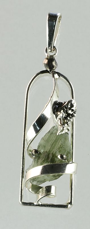 Moldavite pendant fairies web