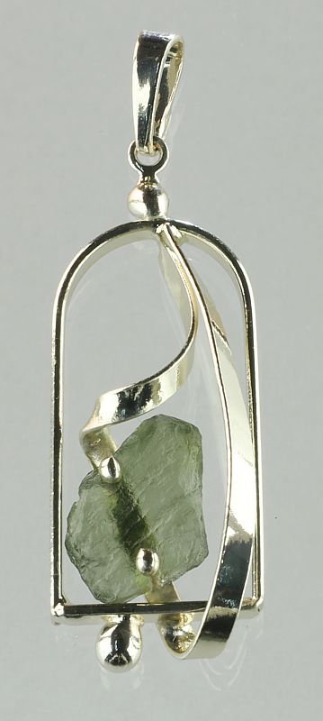 Moldavite pendant fairies web