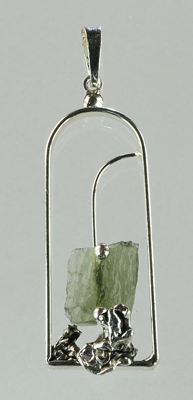 Moldavite pendant fairies web