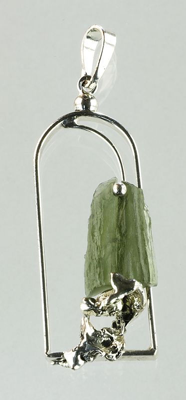 Moldavite pendant fairies web