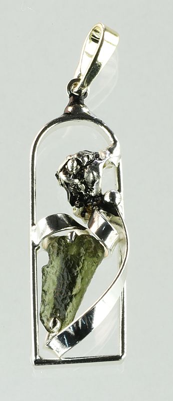 Moldavite pendant fairies web