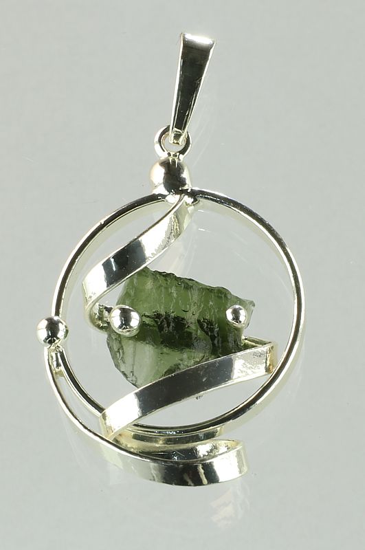 Moldavite pendant fairies web