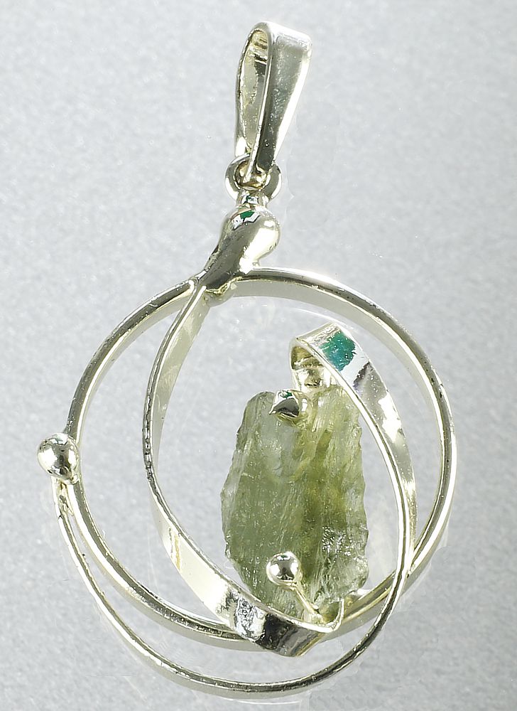 Moldavite pendant fairies web