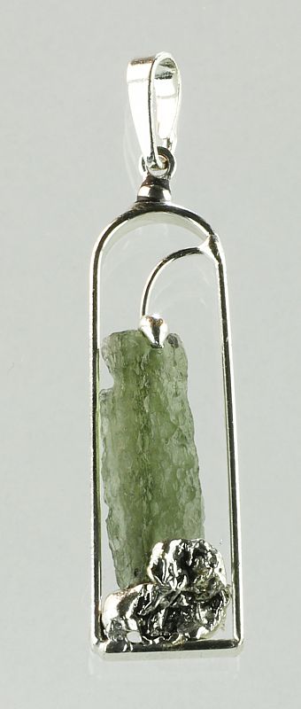 Moldavite pendant fairies web