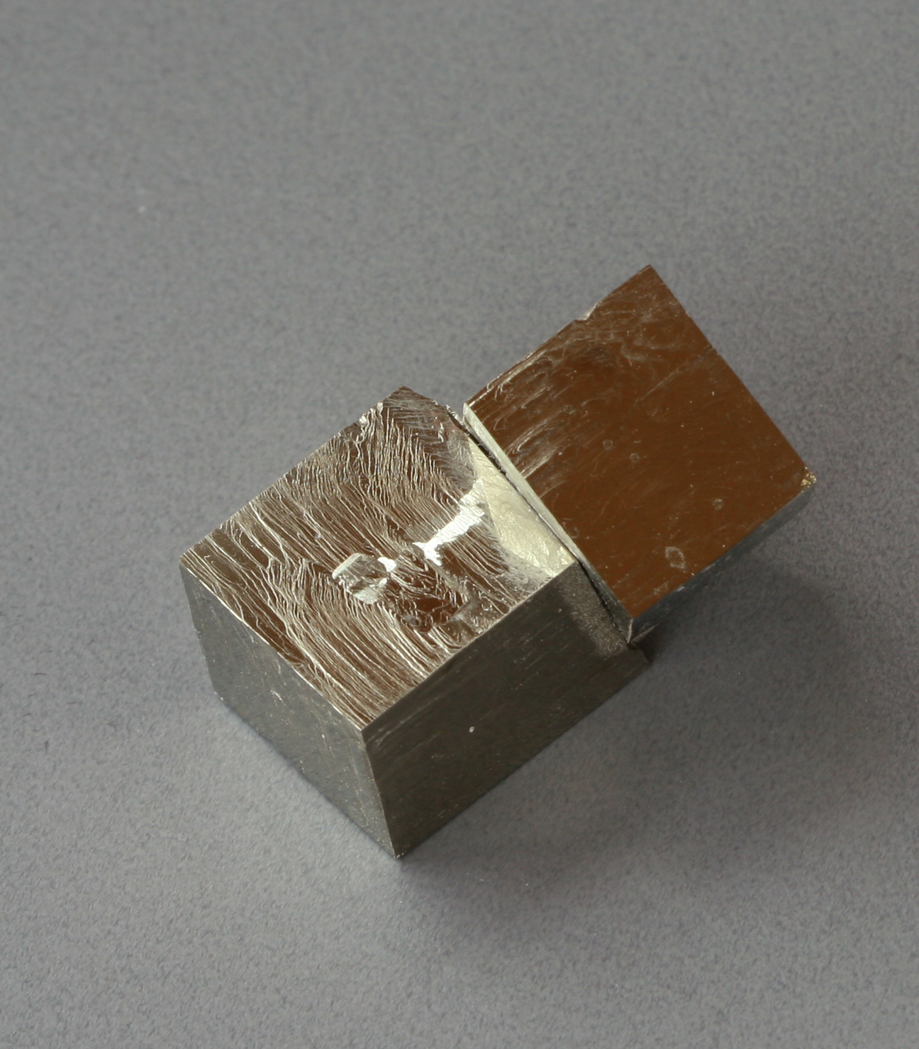 Pyrite twin cube