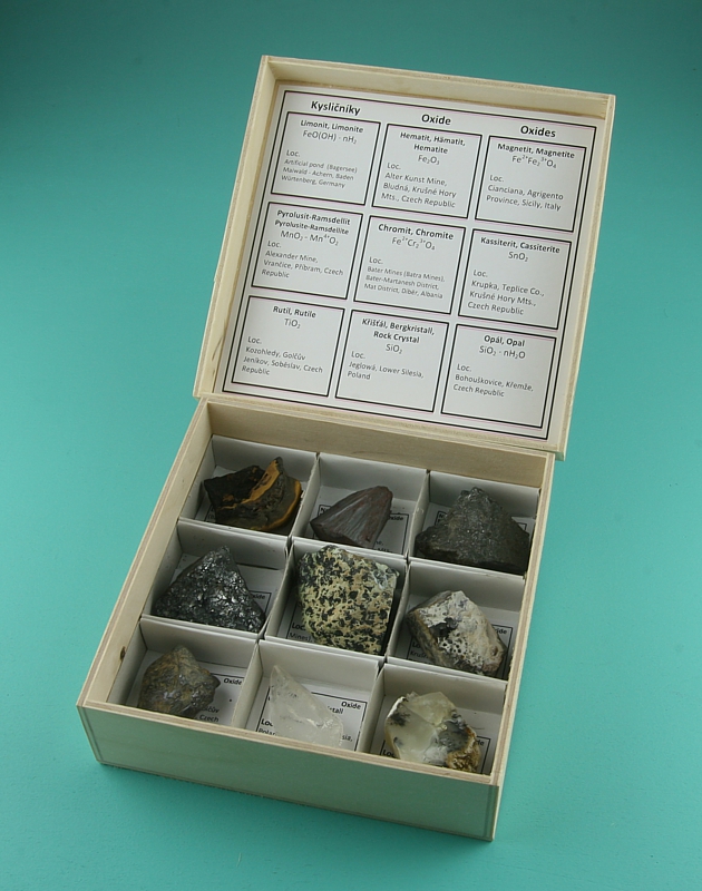 Reference collection oxide minerals 9pcs.