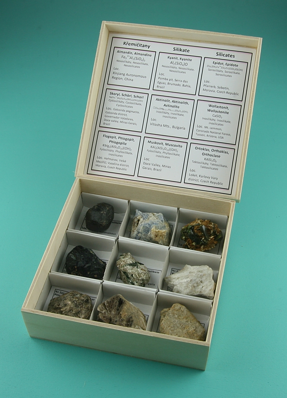 Reference collection phosphates, arsenates, vanadates 9pcs.