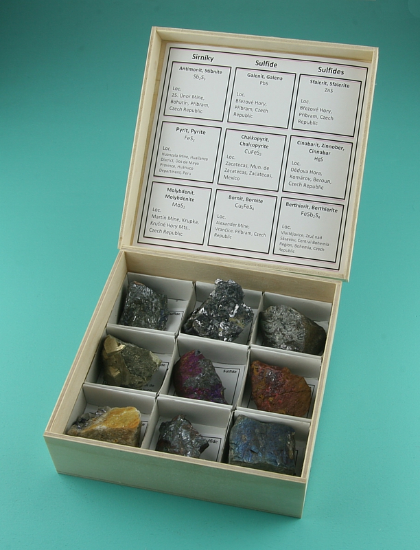 Reference collection sulfide minerals 9pcs