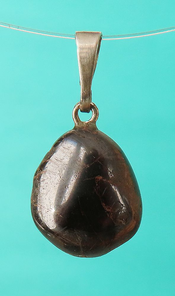 Rutil Trommelsteinanhänger mit 925 Silberöse