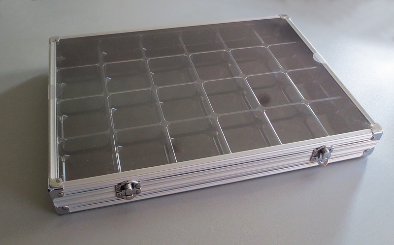 Aluminium Cabinet 24 compartments. 395 x 295 x 45mm  Made in Germany