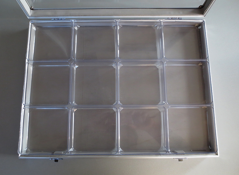 Aluminium Cabinet 12 compartments. 395 x 295 x 65mm Made in Germany