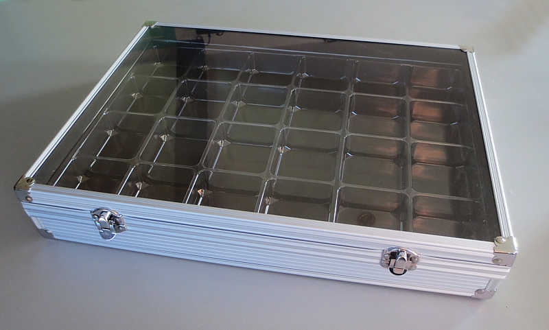 Aluminium Cabinet 24 compartments, extra high. 395 x 295 x 65 mm  Made in Germany