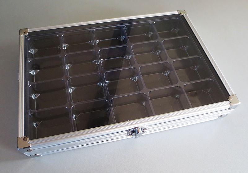 Small Aluminium Cabinet 20 compartments. 297 x 205 x 45mm Made in Germany