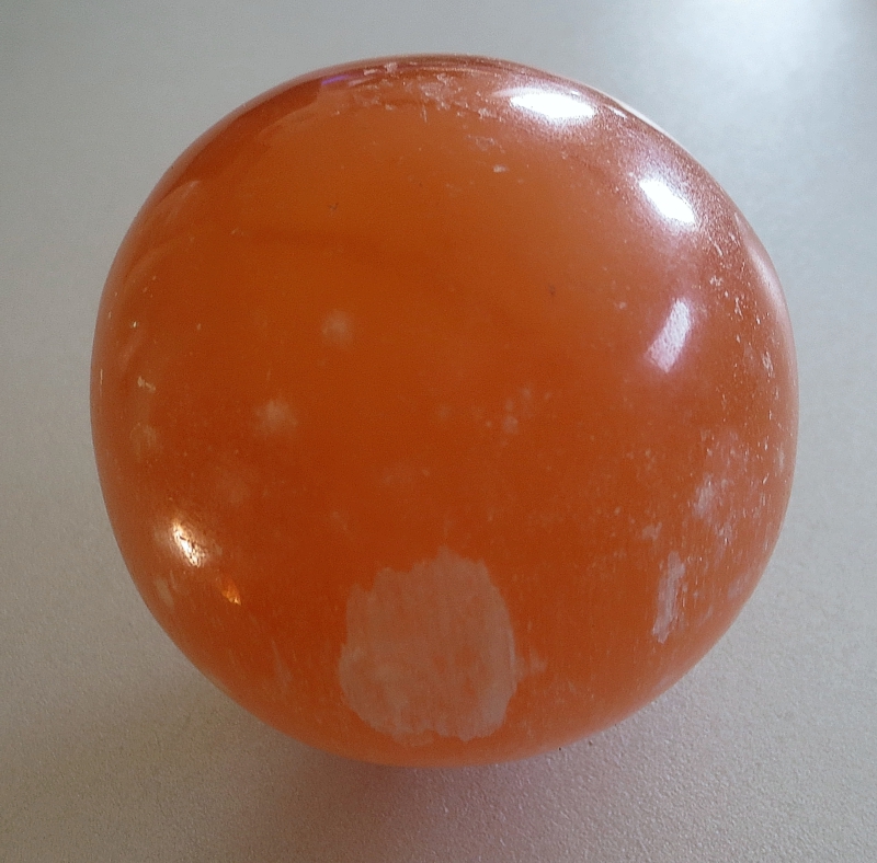 Fibrolithic Selenite, orange sphere