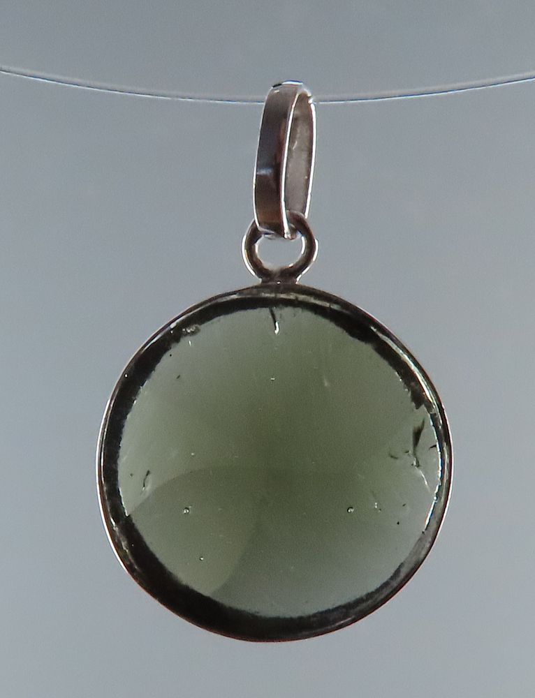 Silver Pendant with Faceted Moldavite