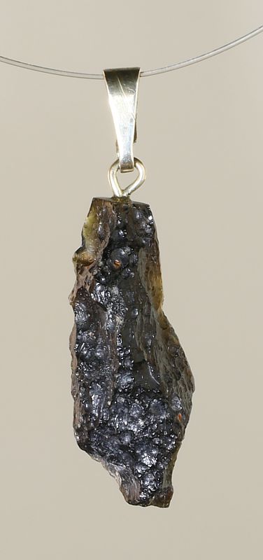 Silver Pendant, Black Tektite