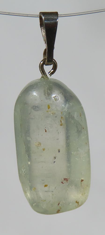 Topas Trommelsteinanhänger mit 925 Silberöse