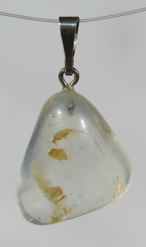 Topas Trommelsteinanhänger mit 925 Silberöse