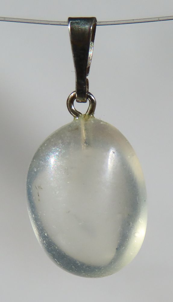 Topas Trommelsteinanhänger mit 925 Silberöse