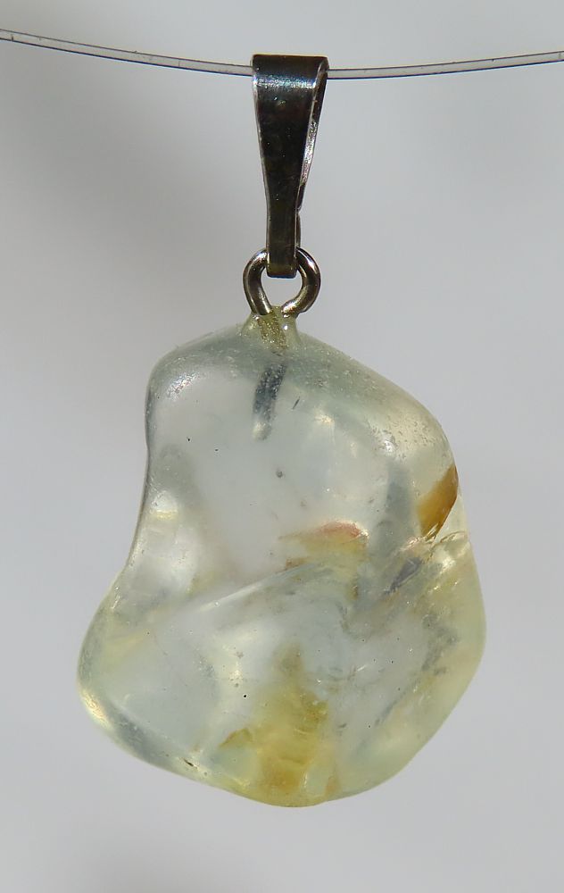 Topas Trommelsteinanhänger mit 925 Silberöse