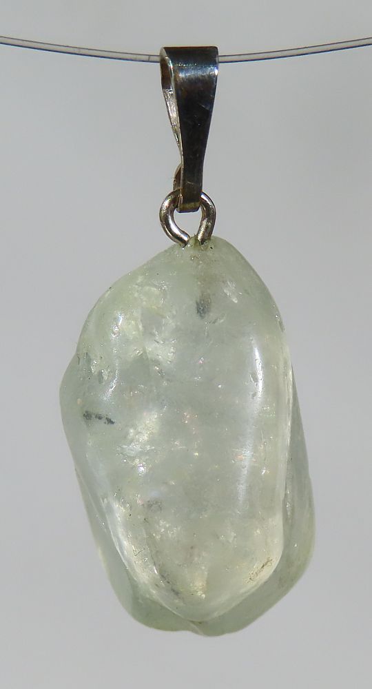 Topas Trommelsteinanhänger mit 925 Silberöse