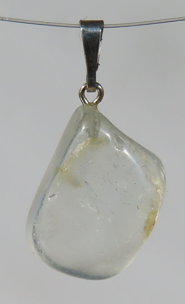 Topas Trommelsteinanhänger mit 925 Silberöse