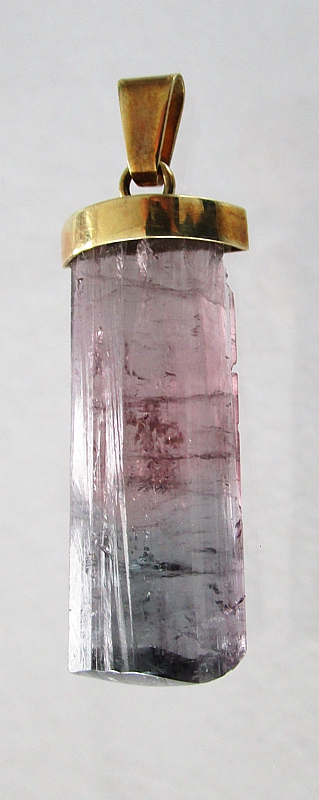 Tourmaline violet, 14 Carat Gold Pendant 