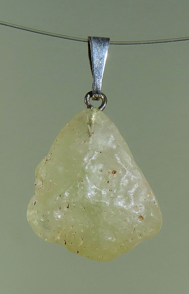 Desert Glass Pendant with Silver Bail