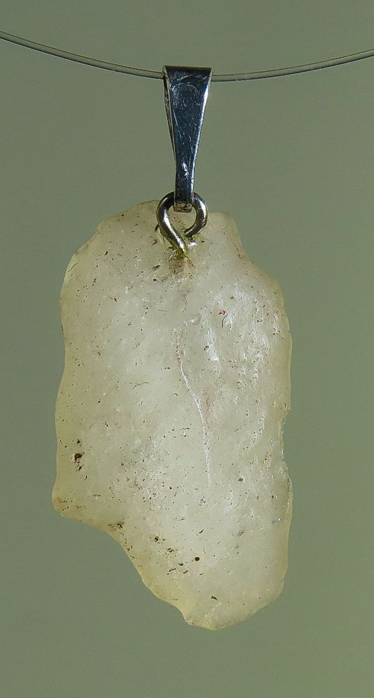 Desert Glass Pendant with Silver Bail