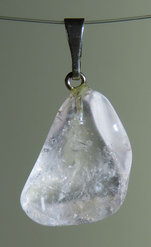  Danburit Trommelstein-Anhänger mit 925 Silberöse