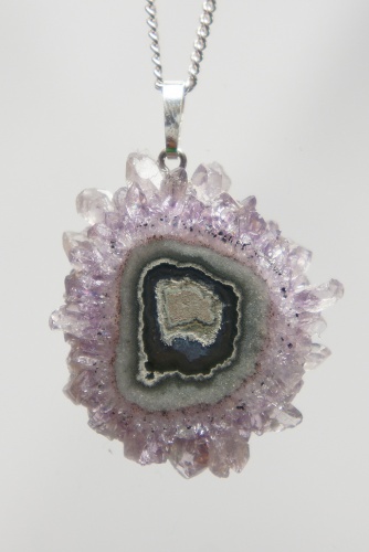 Ametystové slunce - přívěsek ve stříbře