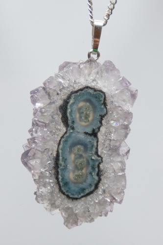 Ametystové slunce - přívěsek ve stříbře