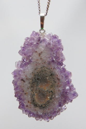 Ametystové slunce - přívěsek ve stříbře