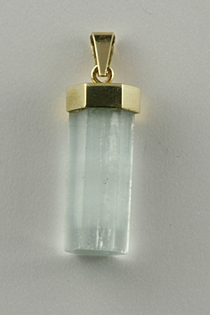 Aquamarine Crystal Pendant with 585 Gold Setting