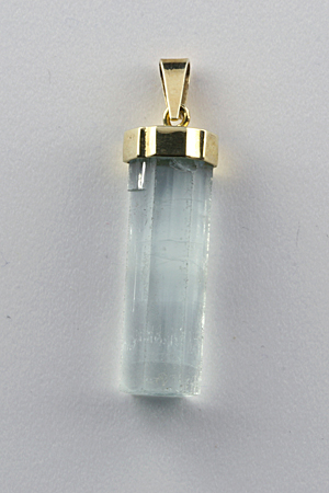 Aquamarine Crystal Pendant with 585 Gold Setting