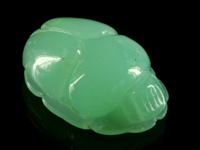 Chrysopras-Gravur Skarabäus