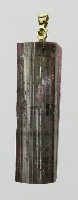 Dunkler, purpurfarbener Turmalin-Anhänger mit 585 Goldöse