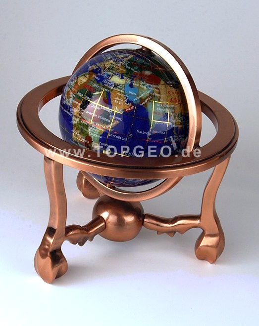 Semi precious gemstone globe, 3legs, 110mm