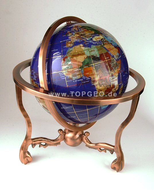 Semi precious gemstone globe, 3legs, 220mm